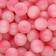 14 mm Glasperlen Bubble gum pink-white