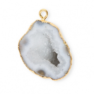Naturstein Anh&auml;nger Quarz Grey-gold