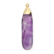 Naturstein Anh&auml;nger Amethyst Tropfenform Purple-gold