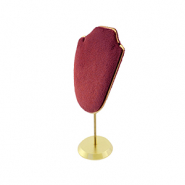 Schmuckdisplay B&uuml;ste f&uuml;r Ketten Bordeaux red-gold