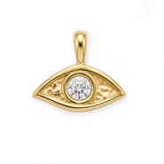 Anh&auml;nger aus rostfreiem Edelstahl mit Strass, Auge Gold-crystal