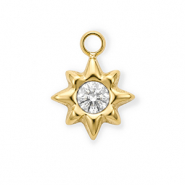 Anh&auml;nger aus rostfreiem Edelstahl mit Strass, Stern Gold-crystal