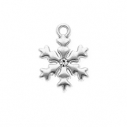 Anh&auml;nger aus rostfreiem Edelstahl mit Strass, Schneeflocke Silver-crystal