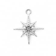 Anh&auml;nger aus rostfreiem Edelstahl mit Strass, Stern Silver-crystal