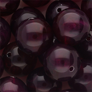 18 mm Acrylperlen Rund Aubergine purple-white marble