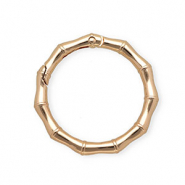 Zubehör für Schlüsselanhänger, Karabiner-Ring in Bambusoptik Gold