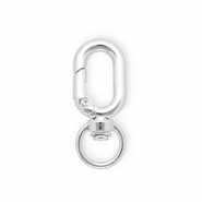 Zubehör für Schlüsselanhänger, Drehkarabiner oval Silver