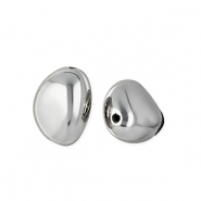 Acrylperlen Oval Silver
