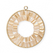 Top Facett Anhänger Rund Gold-peach beige-pearlshine