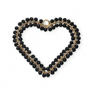 Top Facett Anhänger Herz Gold-black