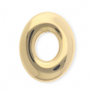 Schmuckzubehör Anhänger / Zwischenstück aus rostfreiem Edelstahl, Oval Gold
