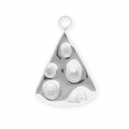 Anhänger aus rostfreiem Edelstahl, Pizzastück Silver