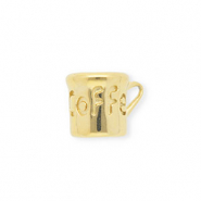 Anhänger aus rostfreiem Edelstahl, Kaffeetasse Gold