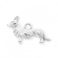 Anhänger aus rostfreiem Edelstahl, Hund Silver