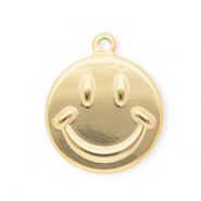 Anhänger aus rostfreiem Edelstahl, Smiley Gold