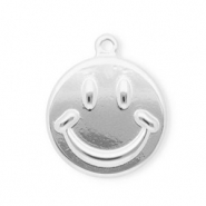 Anhänger aus rostfreiem Edelstahl, Smiley Silver