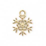 Anhänger aus rostfreiem Edelstahl, Schneeflocke Gold