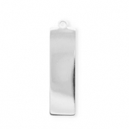 Anhänger aus rostfreiem Edelstahl, Rechteck Silver