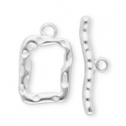 Schmuckzubehör Kapitelverschluss aus rostfreiem Edelstahl, Rechteck Silver