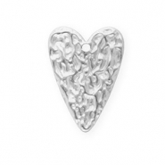 Rostfreier Edelstahl Anhänger, Herz Silver
