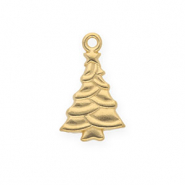 Anhänger aus rostfreiem Edelstahl, Weihnachtsbaum Gold