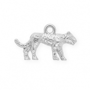 Anhänger aus rostfreiem Edelstahl, Leopard Silver