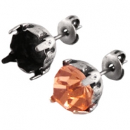 Ohrstecker DQ Metall für Swarovski Chaton SS29 Antik silber