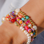 Schmucksets Fröhliche Armbänder mit Keramikperlen fertigen