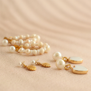 Neu Neu! Edelstahl-Ohrstecker mit Perle und Öse