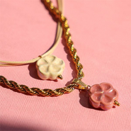 Schmucksets Schmuckdesigns mit griechischen DQ-Keramikperlen in Blütenform