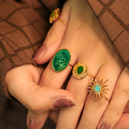 Schmucksets Glanzvolle Chunky Ringe aus Edelstahl mit Emaille runden Ihre Kollektion ab