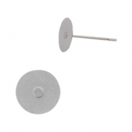 Ohrringe/Ohrstecker aus Stainless Steel - Rostfreiem Stahl f&uuml;r 7mm Cabochon und SS34 flatback Silber 