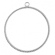 Metall Anh&auml;nger TQ Anh&auml;nger rund mit &Ouml;se 48mm Antique silber