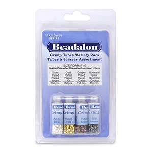 Beadalon Quetschperlen rohrform Pack (1.3mm) Silber, Gold, Copper, Hematite