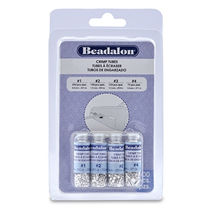 Beadalon Quetschperlen rohrform Pack (0.8mm, 1.3mm, 1.5mm, 1.8mm) Silber