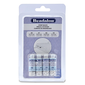 Beadalon Quetschperlen Pack (0.8mm, 1.3mm, 1.5mm, 1.8mm) Silber