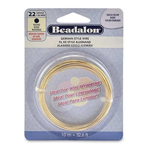 Beadalon German Style Wire 22Gauge round Gold