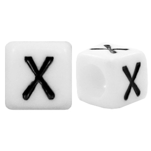 Buchstaben Perlen aus Acryl X Weiss