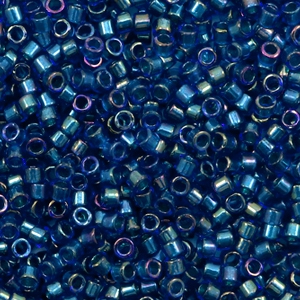 Miyuki Perlen delica's 11/0 Emerald lined cobalt AB