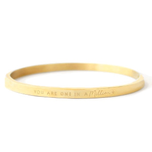 Armb&auml;nder aus Stainless Steel - Rostfreiem Stahl "YOU ARE ONE IN A MILLION" Gold