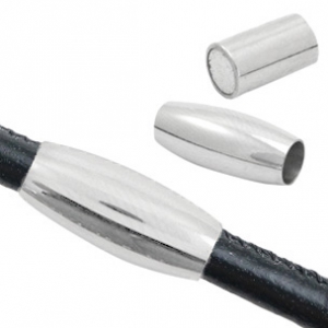 Stainless Steel - Rostfrei Stahl Schmuckzubeh&ouml;r Magnetverschluss &Oslash;3mm Antik silber