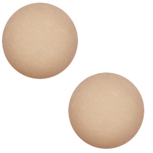 12 mm classic Cabochon Polaris Elements matt Taupe brown