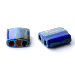 Miyuki Perlen tila 5x5mm Opaque cobalt picasso blue TL-4518