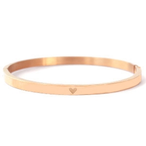Armb&auml;nder aus Stainless Steel - Rostfreiem Stahl mit Herz Rosegold