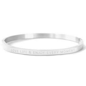 Armb&auml;nder aus Stainless Steel - Rostfreiem Stahl "LOVE LIFE AND ENJOY EVERY MOMENT" Silver