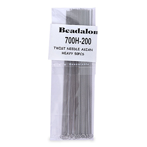 Beadalon Twisted Needle Asian Heavy 50pcs Silber