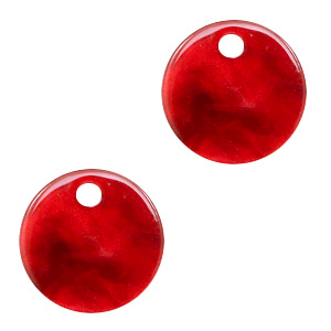 Resin Anh&auml;nger rund 12mm Cherry red