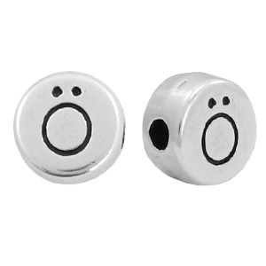 Metall Perlen Buchstabe DQ &Ouml; Antik silber (Nickelfrei)