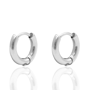 Ohrringe aus Stainless Steel - Rostfreiem Stahl Creolen Silber