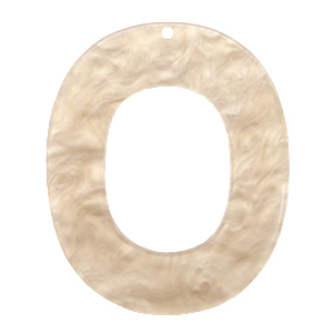 Resin Anh&auml;nger Oval 48x40mm Light semolina beige